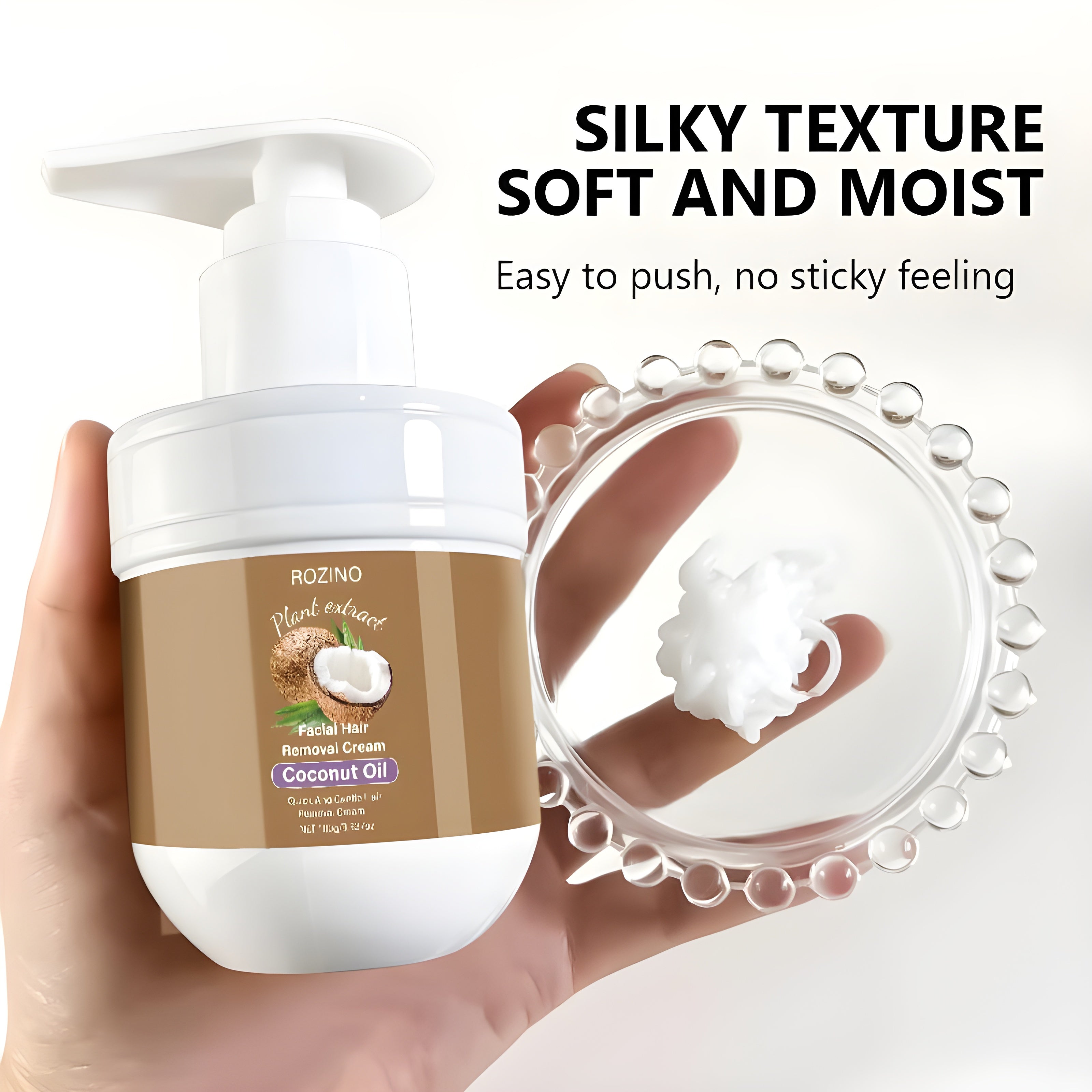 Crema Depilatoria Facial con Aceite de Coco